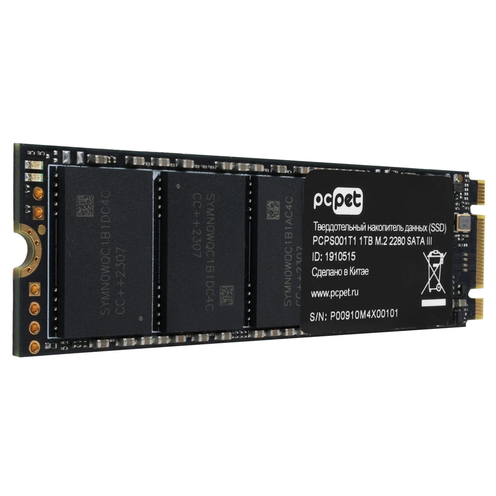 Твердотельный накопитель PC Pet SATA-III 1TB PCPS001T1 M.2 2280 OEM [PCPS001T1]