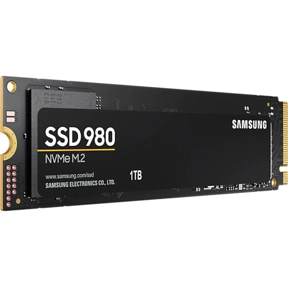 Твердотельный накопитель SSD Samsung 980 M.2 2280 MZ-V8V1T0BW 1TB Client SSD PCIe Gen3x4 with NVMe, 3500/3000, IOPS 500/480K, MTBF 1.5M, 3D TLC, 600TBW, 0,33DWPD, RTL (572210)