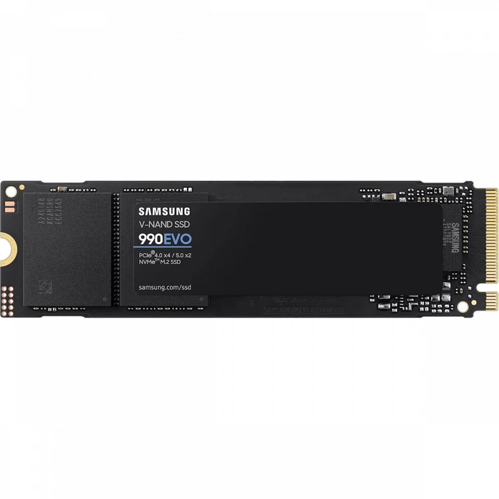 Твердотельные накопители/ Samsung SSD 990 EVO, 2000GB, M.2(22x80mm), NVMe 2.0, PCIe 4.0 x4, V-NAND TLC, R/W 5000/4200MB/s, IOPs 700 000/800 000, TBW 1200, DWPD 0.33 (12 мес.)