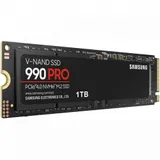 Твердотельные накопители/ Samsung SSD 990 PRO, 1TB, M.2(22x80mm), NVMe 2.0, PCIe 4.0 x4, V-NAND TLC, R/W 7450/6900MB/s, IOPs 1 200 000/1 550 000, TBW 600, DWPD 0.33 (12 мес.)