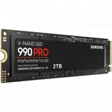 Твердотельные накопители/ Samsung SSD 990 PRO, 2TB, M.2(22x80mm), NVMe 2.0, PCIe 4.0 x4, V-NAND TLC, R/W 7450/6900MB/s, IOPs 1 400 000/1 550 000, TBW 1200, DWPD 0.33 (12 мес.)