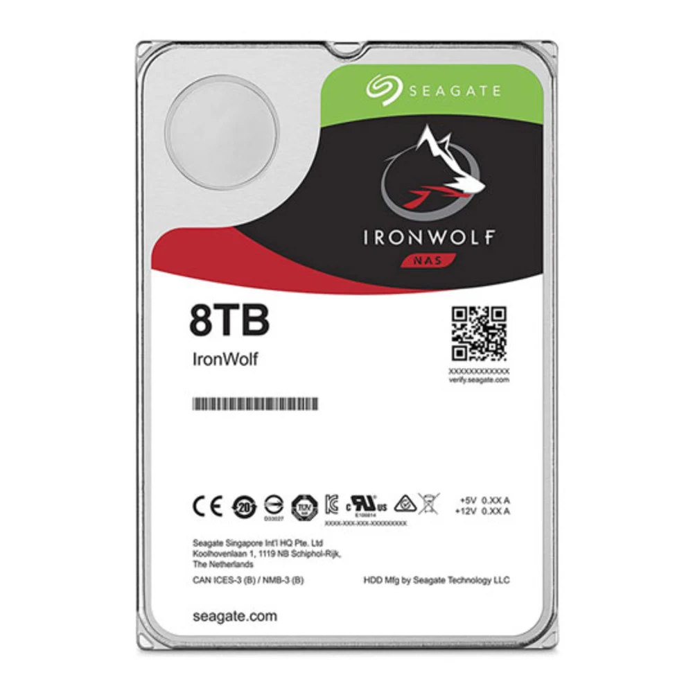 Жесткий диск для NAS систем 8Tb HDD Seagate IronWolf SATA 6Gb/s 7200rpm 3.5" 256Mb ST8000VN004. Созданы и протестированы для систем NAS работающих круглосуточно и без выходных, MTBF 1млн. часов