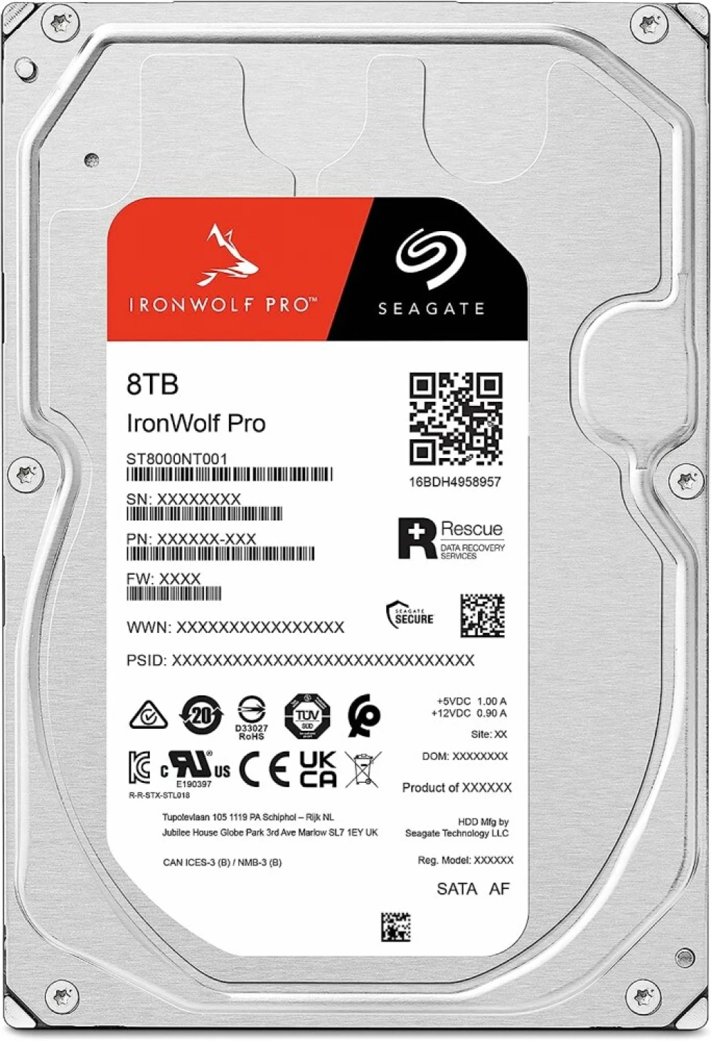 Жесткий диск/ HDD Seagate SATA3 8TB NAS Ironwolf Pro 6Gb\s 7200 256Mb 1 year warranty (replacement ST8000VN0022, ST8000NE001)