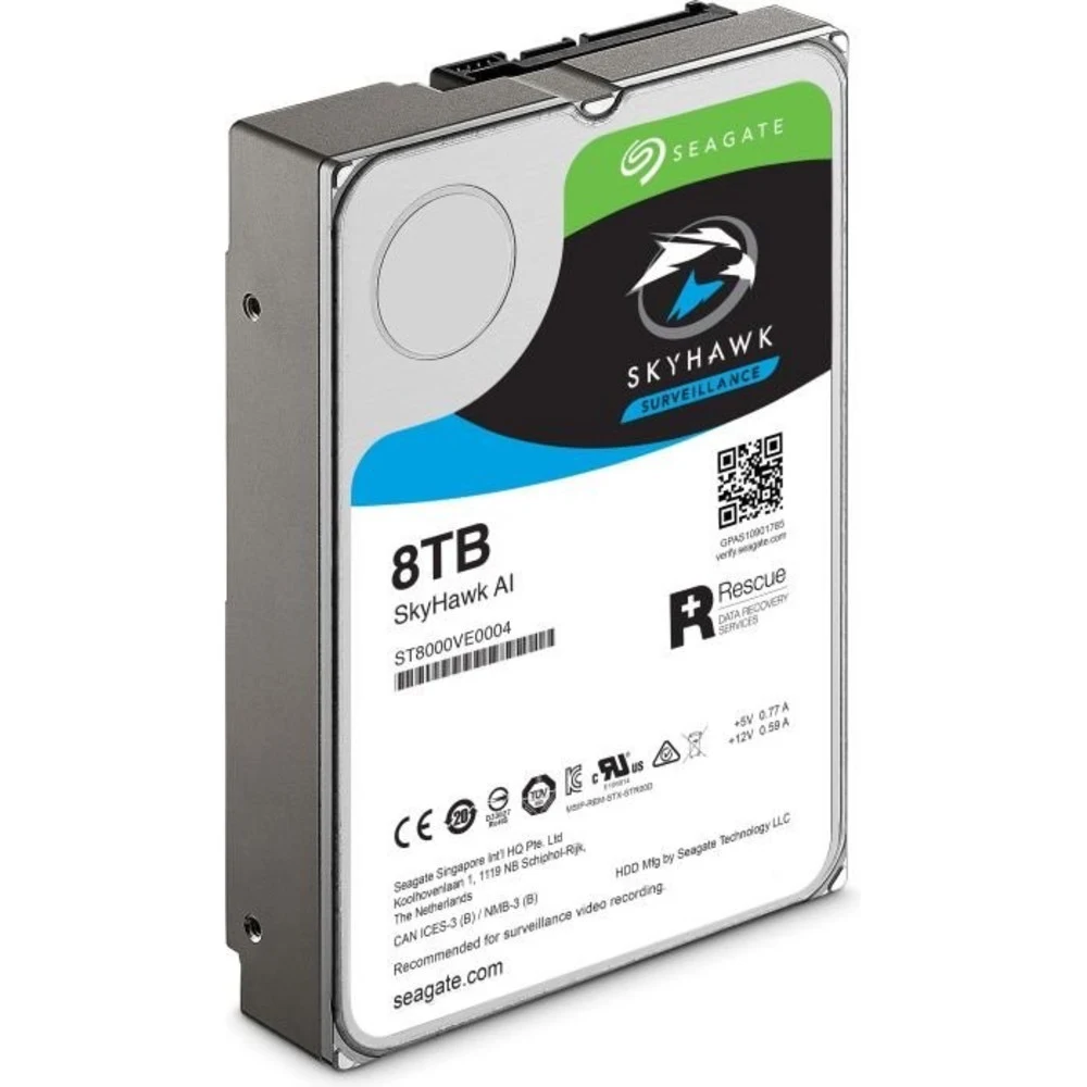 Жесткий диск для видеонаблюдения с искусственным интеллектом 8Tb Seagate SkyHawk AI Survelilance SATA3 3.5" 256Mb 7200rpm ST8000VE001