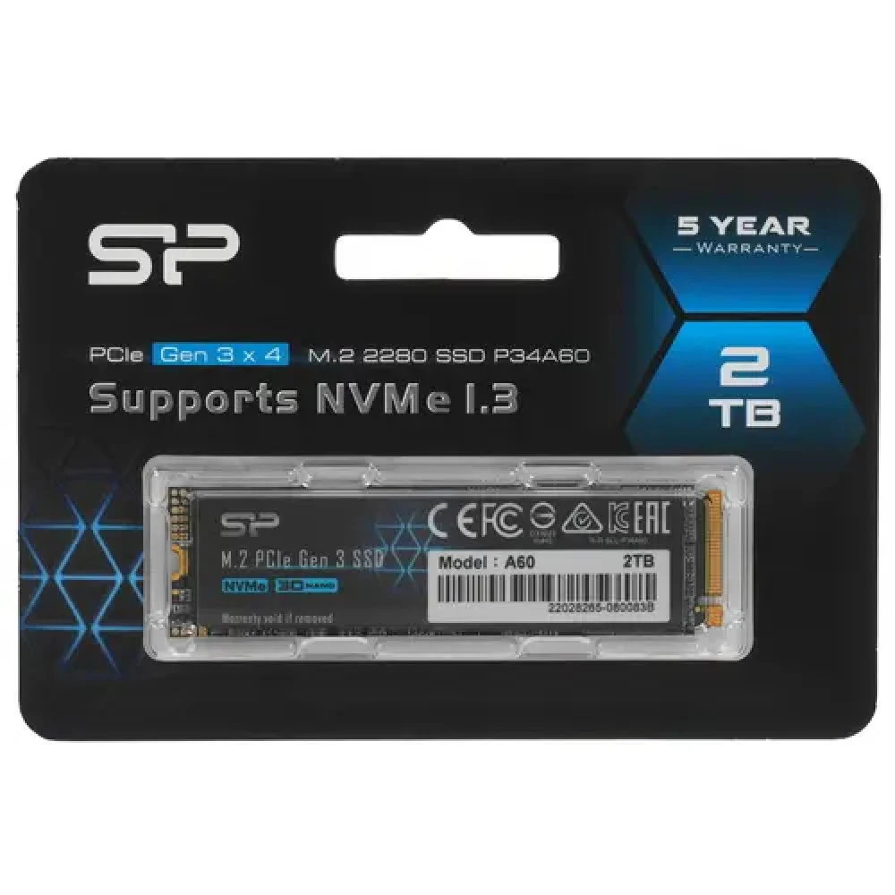 Твердотельный накопитель Silicon Power PCIe 3.0 x4 2TB SP002TBP34A60M28 M-Series M.2 2280 [SP002TBP34A60M28]