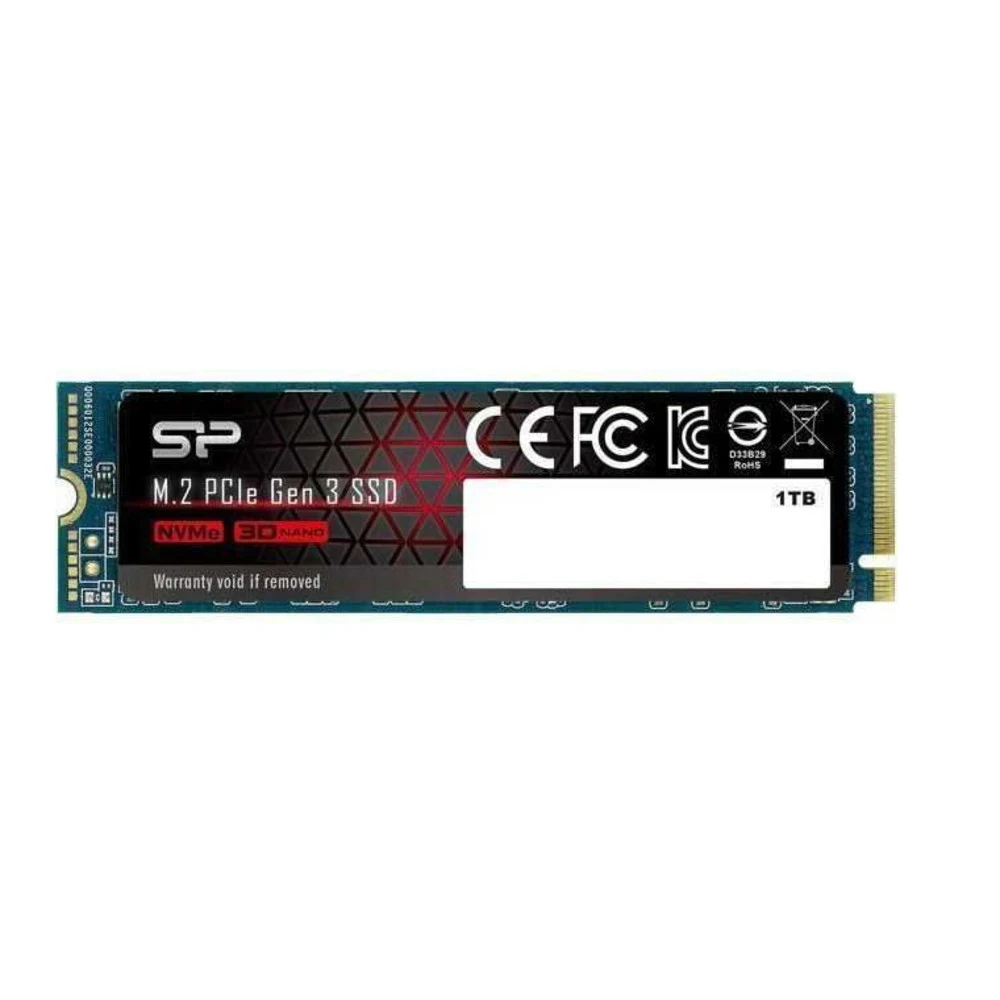 Твердотельный накопитель SSD M.2 Silicon Power 1.0Tb A60 <SP001TBP34A60M28> (PCI-E 3.0 х4, up to 2200/1600MBs, 250000 IOPs, 3D TLC, NVMe 1.3, 600TBW, 22х80мм)