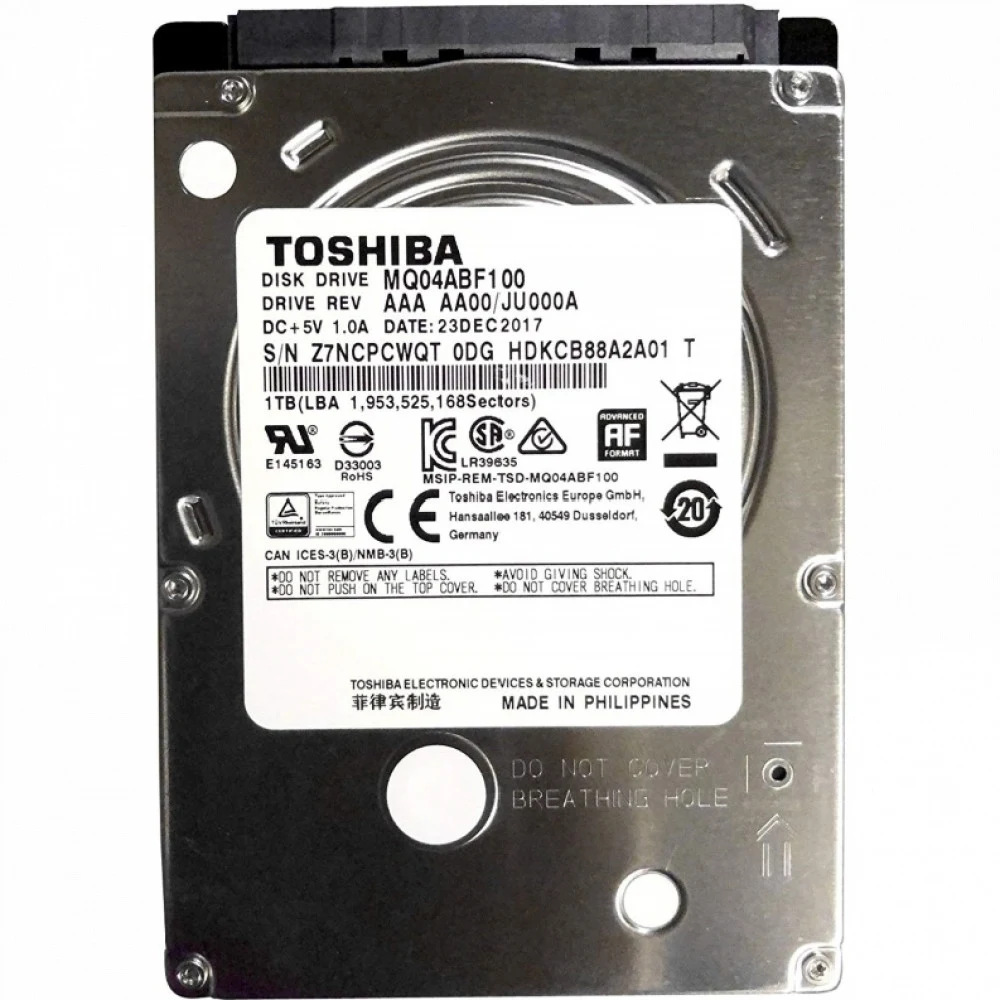 Жесткий диск для ноутбука 1Tb Toshiba &lt Sata III, 5400rpm, 2.5&amp quot , толщина 7мм (MQ04ABF100)&gt