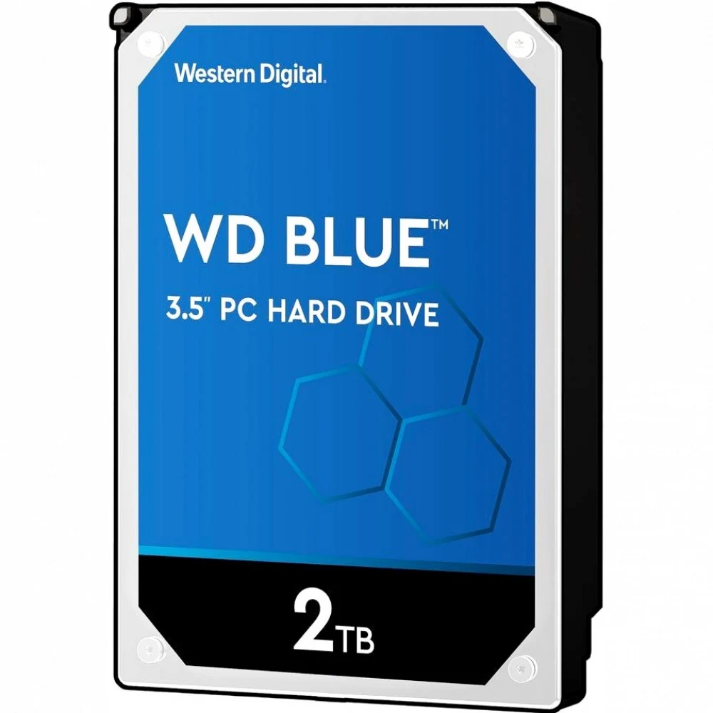 Жесткий диск Western Digital Blue HDD 3.5" SATA 2TB, 5400 rpm, 64MB buffer, WD20EARZ, 1 year, (аналог WD20EZRZ)
