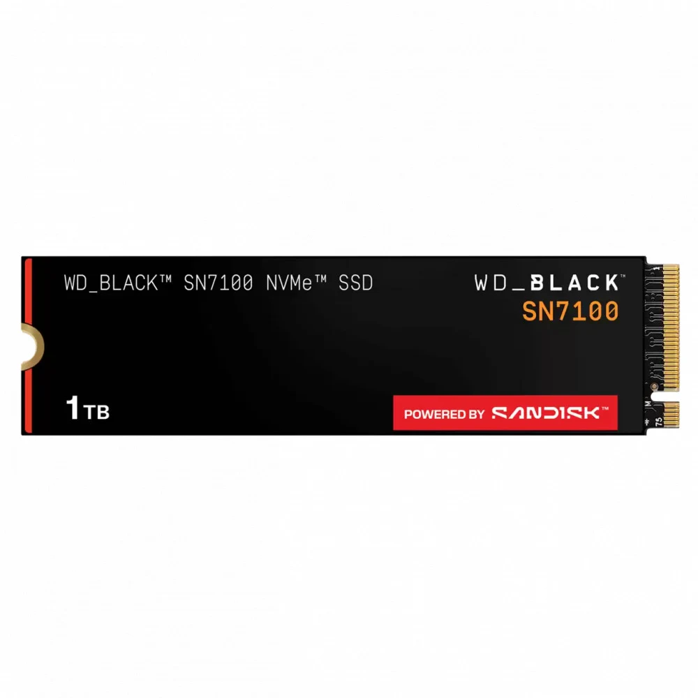 SSD POWERED BY SANDISK WD Black SN7100 1TB M.2 2280 PCIe Gen4 x4 NVMe, Read/Write: 7250/6900 MBps, IOPS 1000K/1400K, TBW: 600
