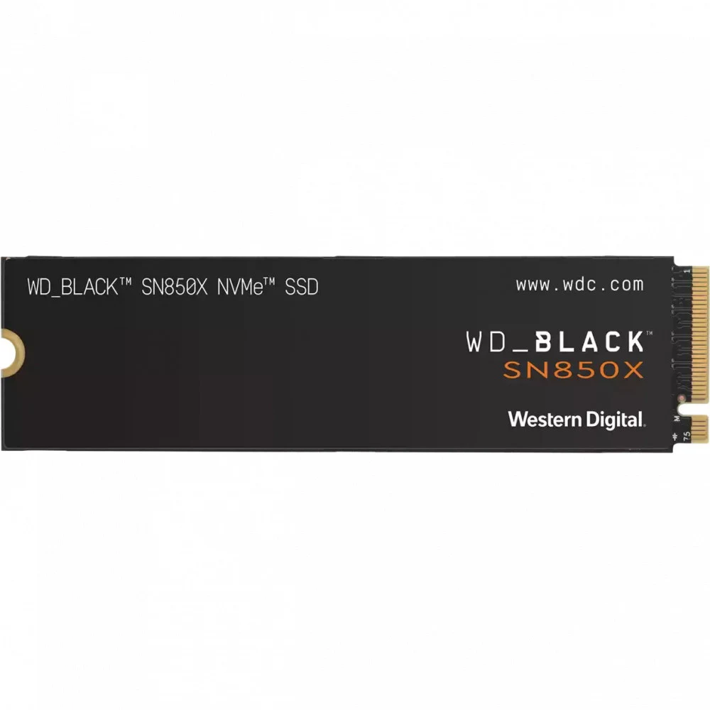Твердотельный накопитель/ WD SSD Black SN850X, 2000GB, M.2(22x80mm), NVMe, PCIe 4.0 x4, 3D TLC, R/W 7300/6600MB/s, IOPs 1 200 000/1 100 000, DRAM buffer 2048MB, TBW 1200, DWPD 0.3 (12 мес.)