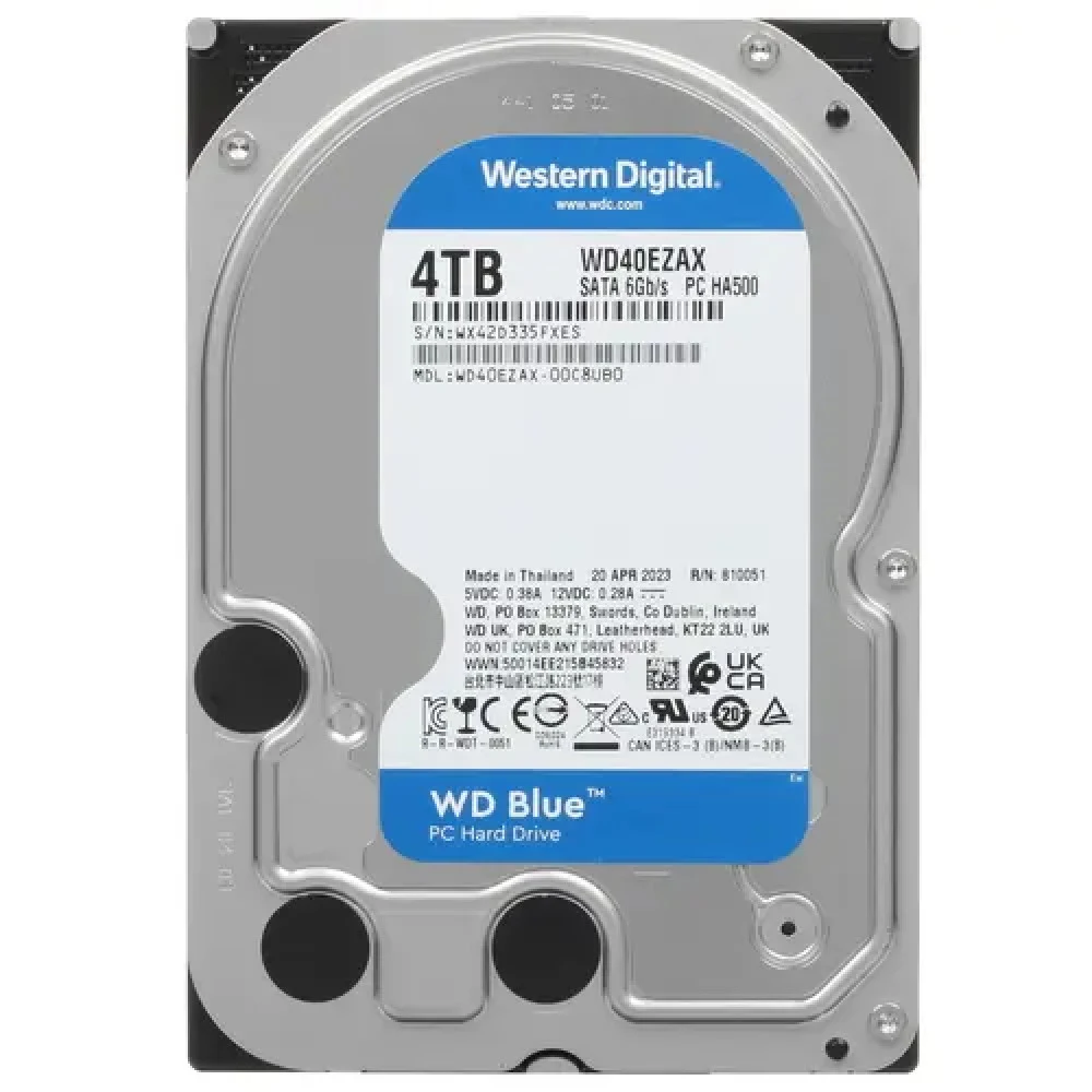 Жесткий диск/ HDD WD SATA3 4TB Blue 5400 RPM 256Mb 1 year warranty (replacement WD40EZAZ,WD40EZRZ)