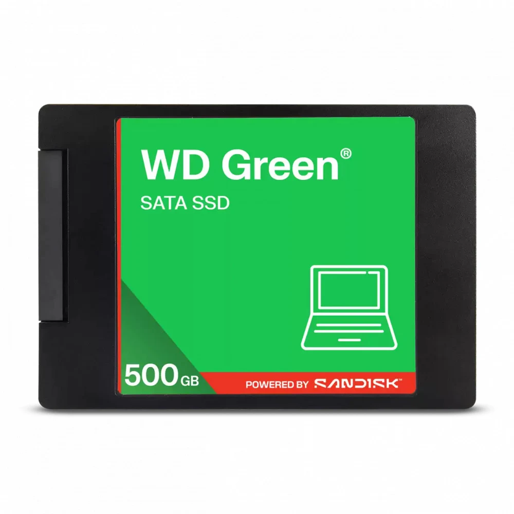 Накопитель SSD WD 500Gb Green (2.5", SATA-III, R/W 545/510MB/s, MTTF 2000000 hrs) (WDS500G5G0A)