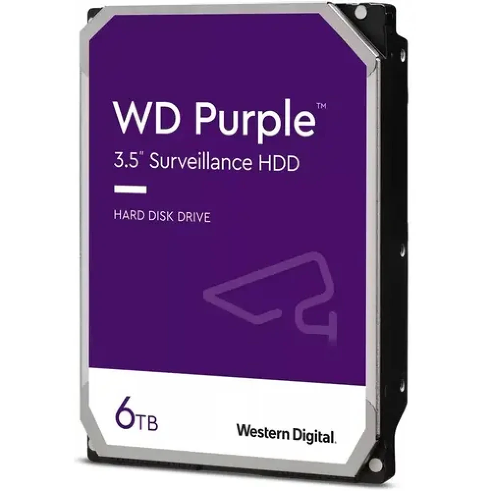 Жесткий диск Western Digital Purple HDD 3.5" SATA 6Tb, IntelliPower, 256MB buffer (DV-Digital Video), CMR, WD64PURZ, 1 year