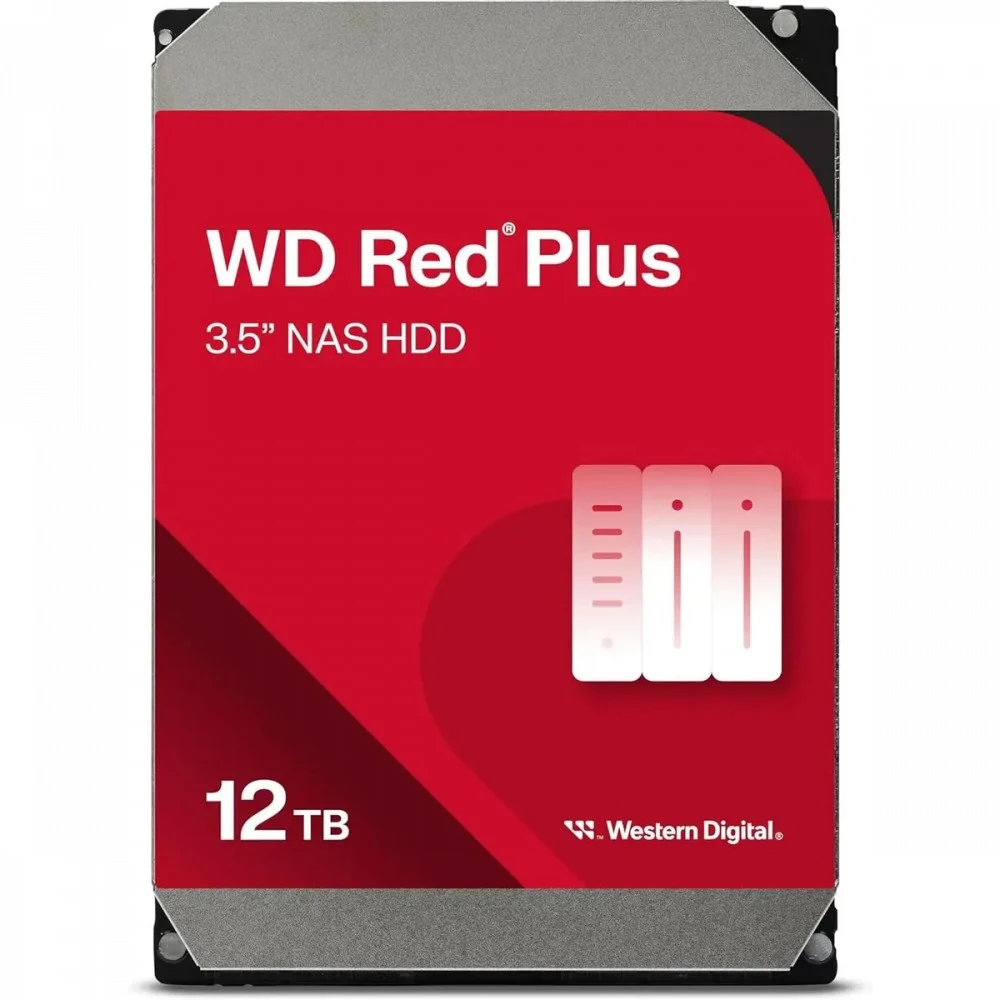 Жесткий диск Western Digital Red Plus NAS HDD 3.5" SATA 12Tb, 7200RPM, 512MB buffer, WD120EFGX, 1 year