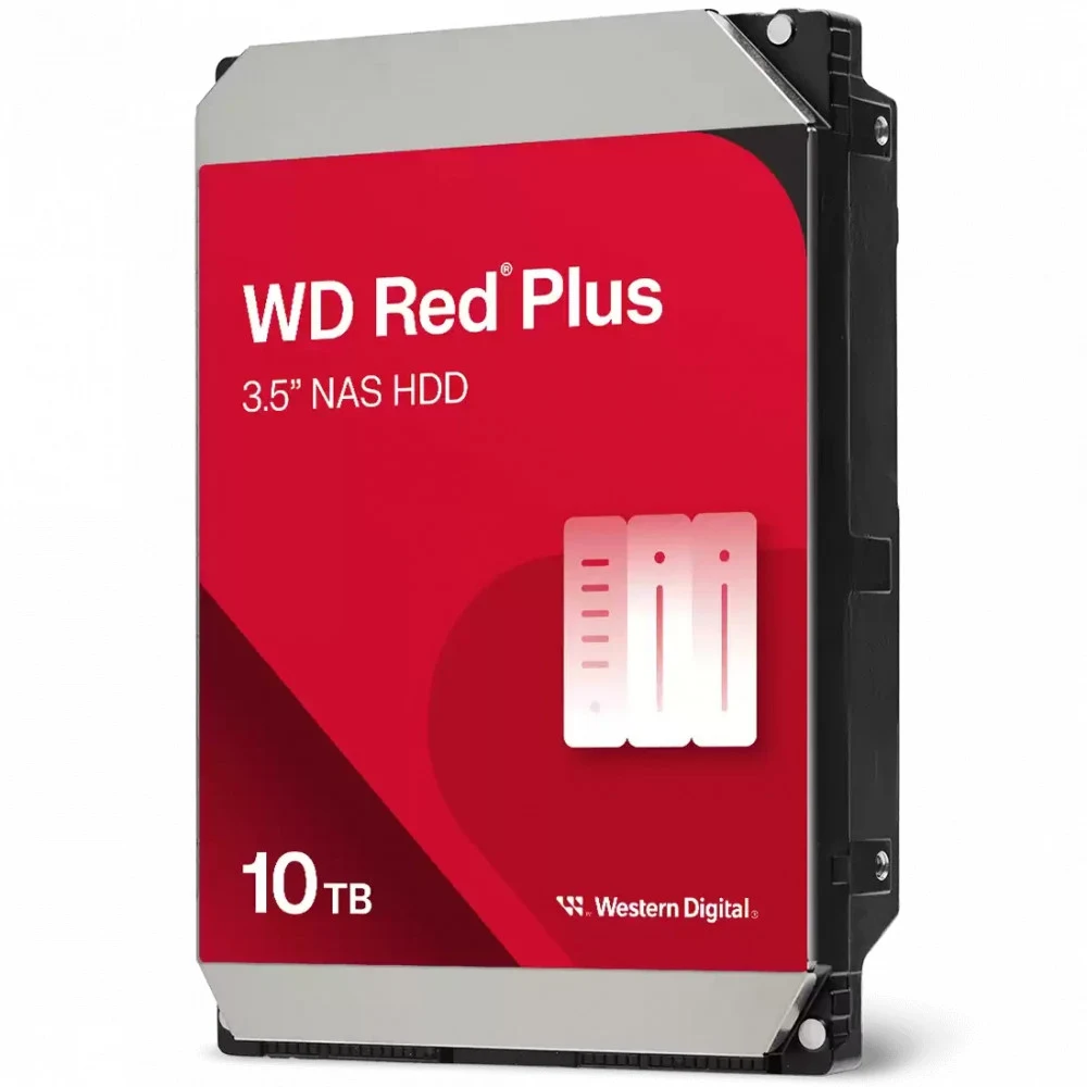 Жесткий диск Western Digital Red Plus NAS HDD 3.5" SATA 10Tb, 7200RPM, 512MB buffer, WD100EFGX, 1 year