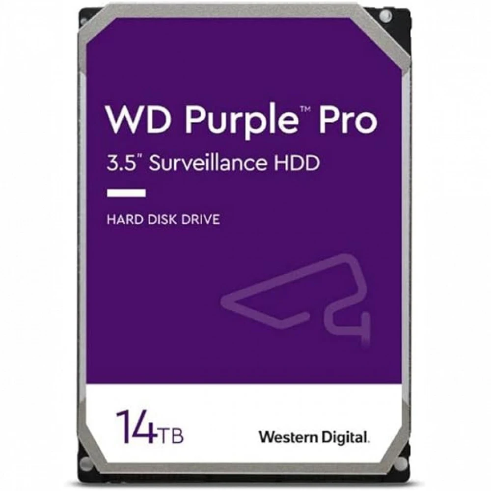 Жесткий диск Western Digital Purple Pro HDD 3.5" SATA 14TB, 7200 rpm, 512MB buffer (DV&NVR + AI), WD142PURP, 1 year