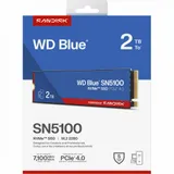 Твердотельный накопитель SSD Western Digital M.2 2280 2TB Green SN5100 WDS200T5B0E PCIe Gen4 x4, 7100MBs/6700MBs, TBW 900