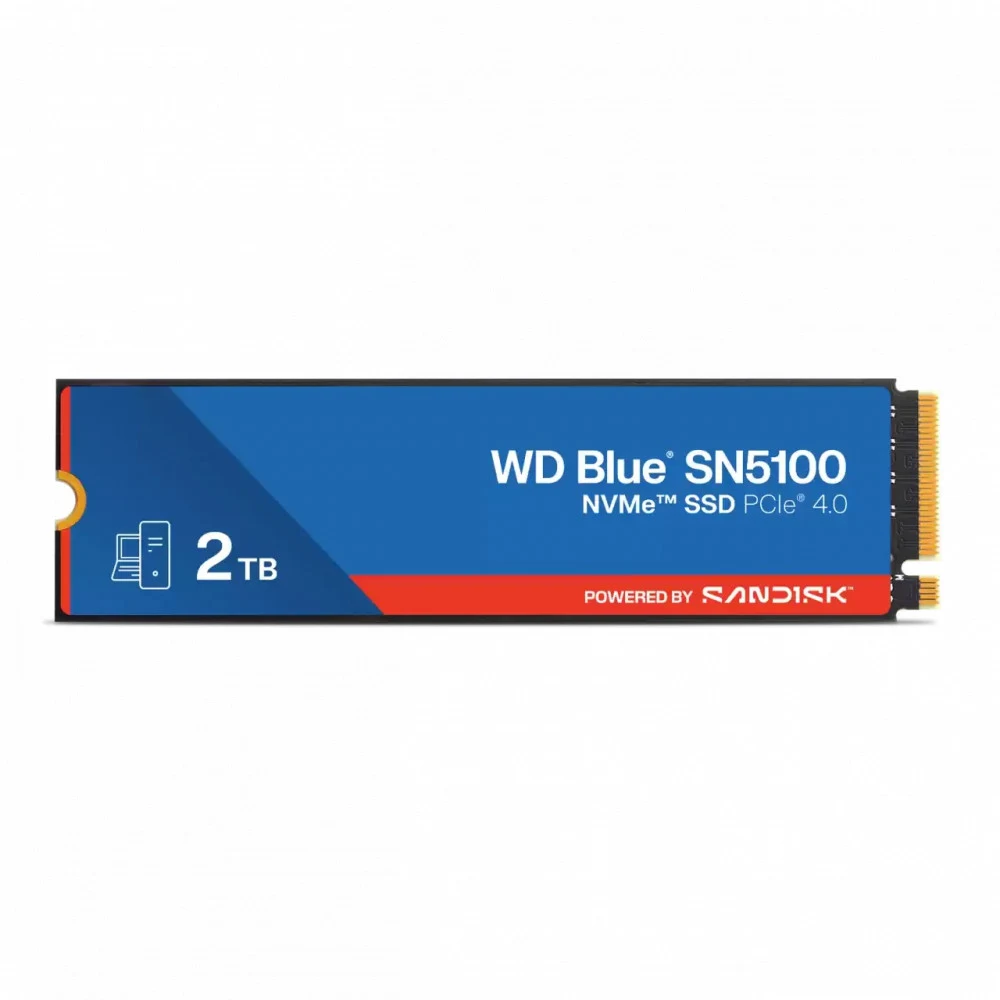 SSD POWERED BY SANDISK WD Blue SN5100 2TB M.2 2280 PCIe Gen4 x4 NVMe QLC 3D, Read/Write: 7100/6700 MBps, IOPS 1000K/1300K, TBW: 900