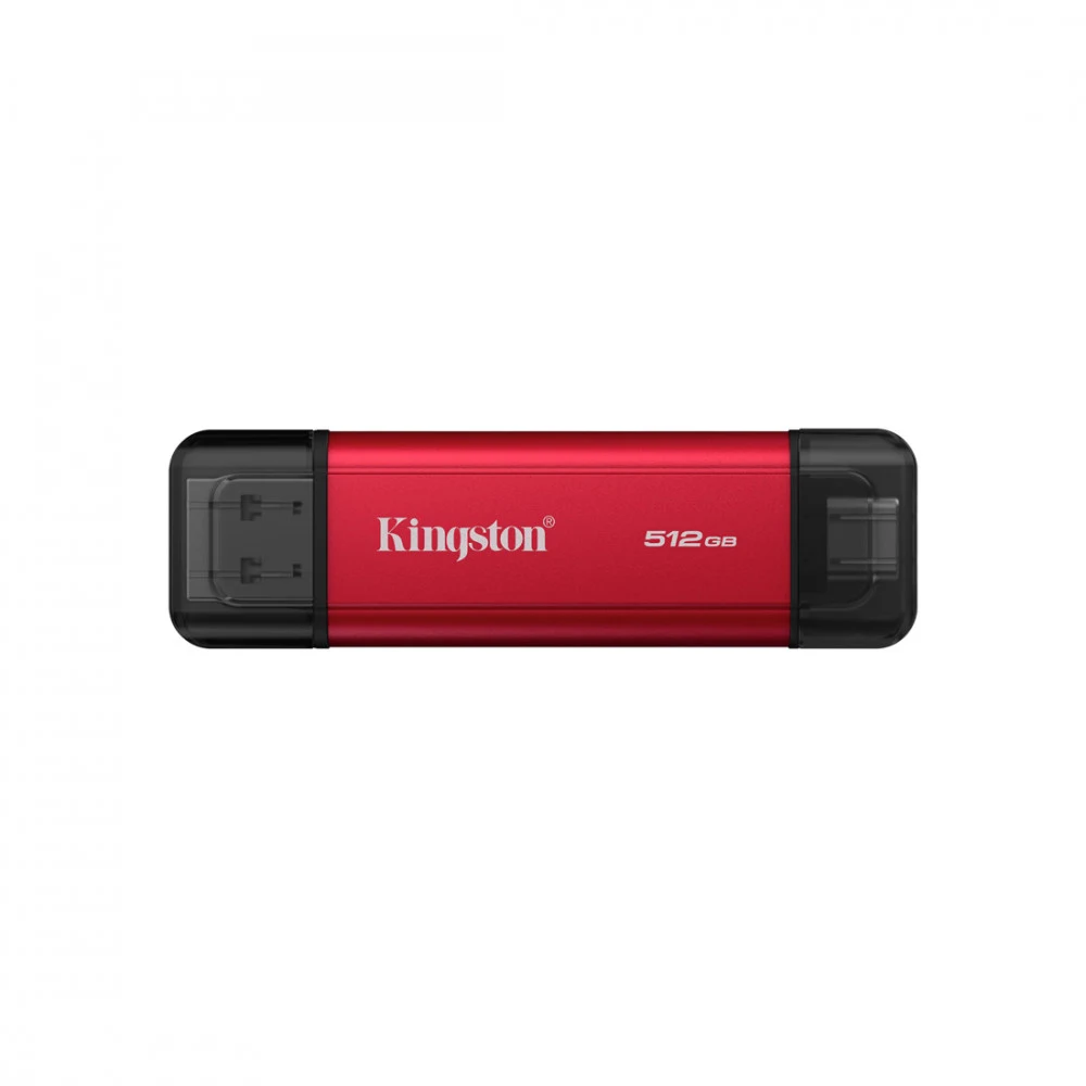 USB Type-C SSD External 512GB, Kingston Dual Portable, read 1050Mb/s, write 950Mb/s, Red
