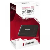 Kingston External SSD XS1000, 2000GB, Type-C/A, USB 3.2 Gen 2, R/W 1050/1000MB/s, 70x33x14mm, 29g., Black