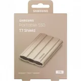 Внешние HDD и SSD/ Samsung External SSD T7 Shield, 1TB, Type C-to-C/A, USB 3.2 Gen2, R/W 1050/1000MB/s, IP65, 88x59x13mm, 98g, Beige