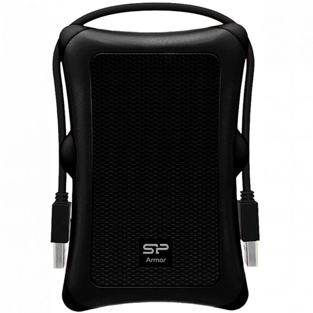 Винчестер External HDD 2.5" 1.0Tb Silicon Power Armor A30 <SP010TBPHDA30S3A> черный (USB3.1, прорезиненный, противоударный MIL-STD-810G, держатель кабеля)