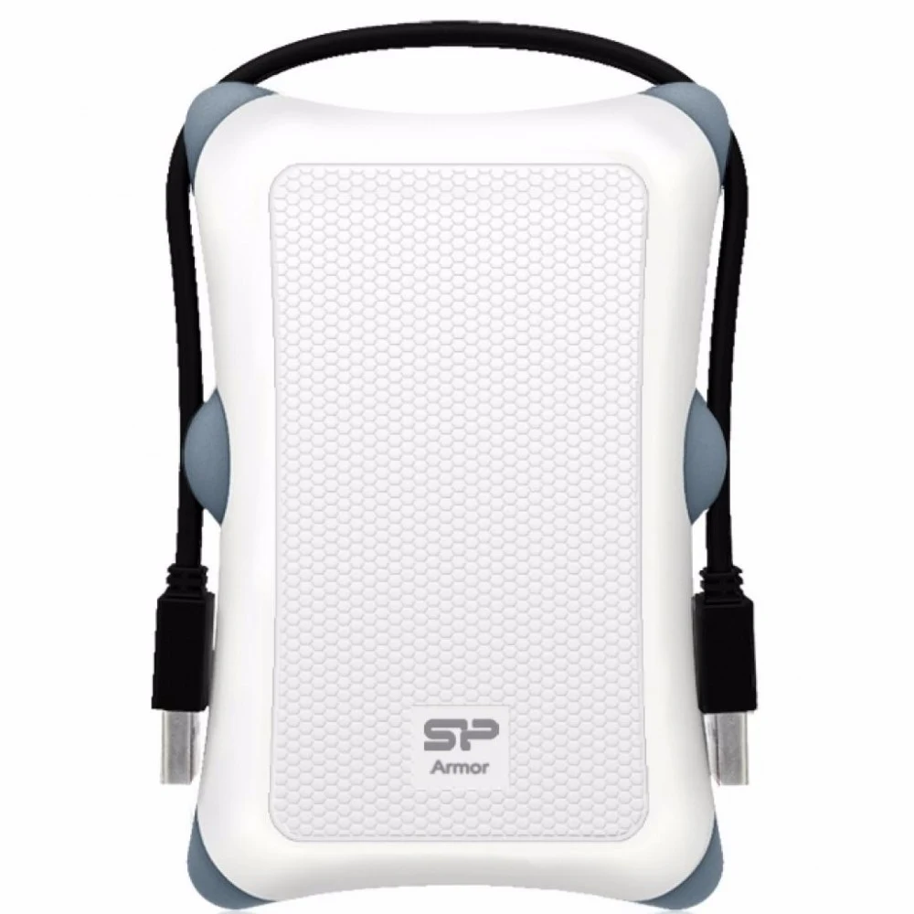 Внешний жесткий диск External HDD 2.5" 2.0Tb Silicon Power Armor A30 <SP020TBPHDA30S3W> белый (USB3.1, прорезиненный, противоударный MIL-STD-810G, держатель кабеля)