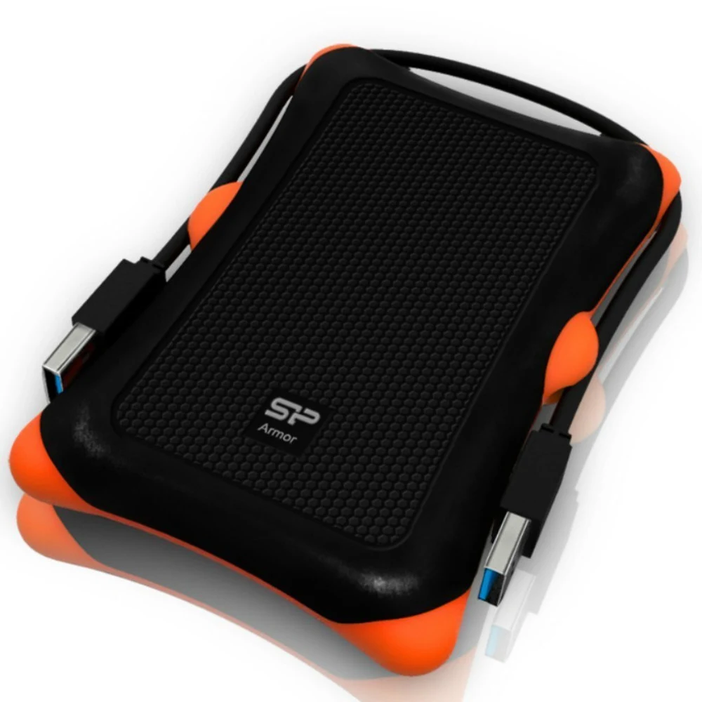 Внешний жесткий диск External HDD 2.5" 2.0Tb Silicon Power Armor A30 <SP020TBPHDA30S3K> черный (USB3.1, прорезиненный, противоударный MIL-STD-810G, держатель кабеля)