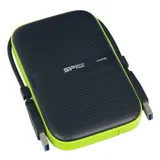 External HDD 2.5" 1.0Tb Silicon Power Armor A60 черно-зеленый (USB3.1, прорезиненный, противоударный MIL-STD-810G, водонепроницаемый IPX4, держатель кабеля)