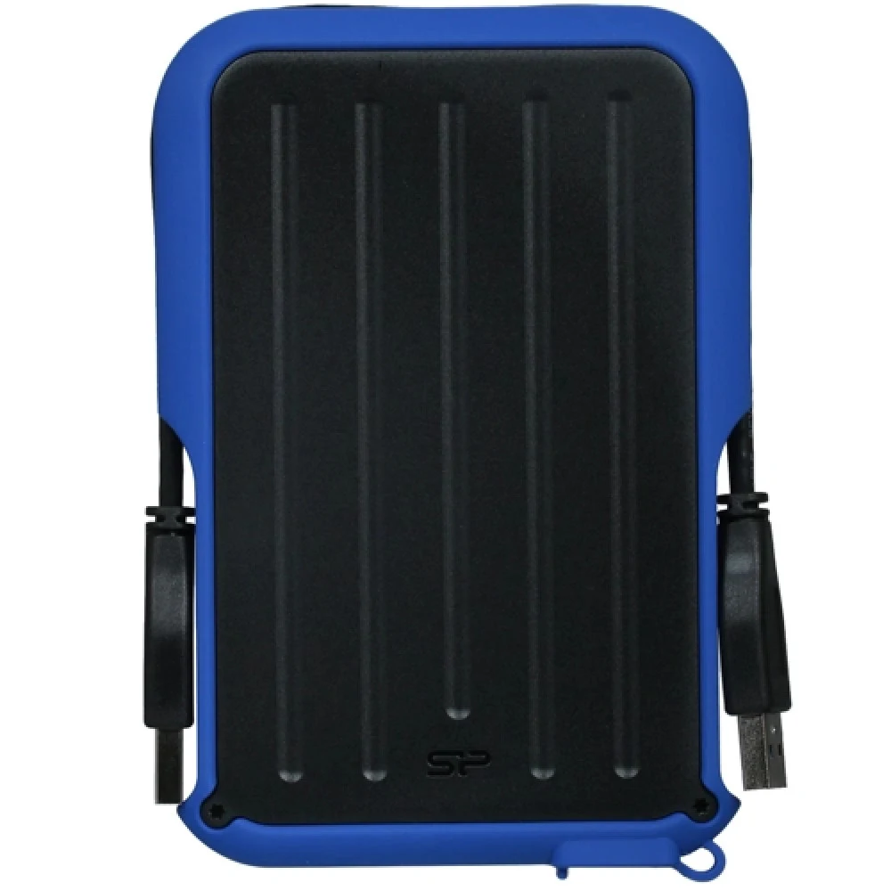 Внешний жесткий диск External HDD 2.5" 1.0Tb Silicon Power Armor A66 <SP010TBPHD66SS3B> черно-синий (USB3.2, прорезиненный, противоударный MIL-STD-810G, пыле-влагозащищенный IPX4)