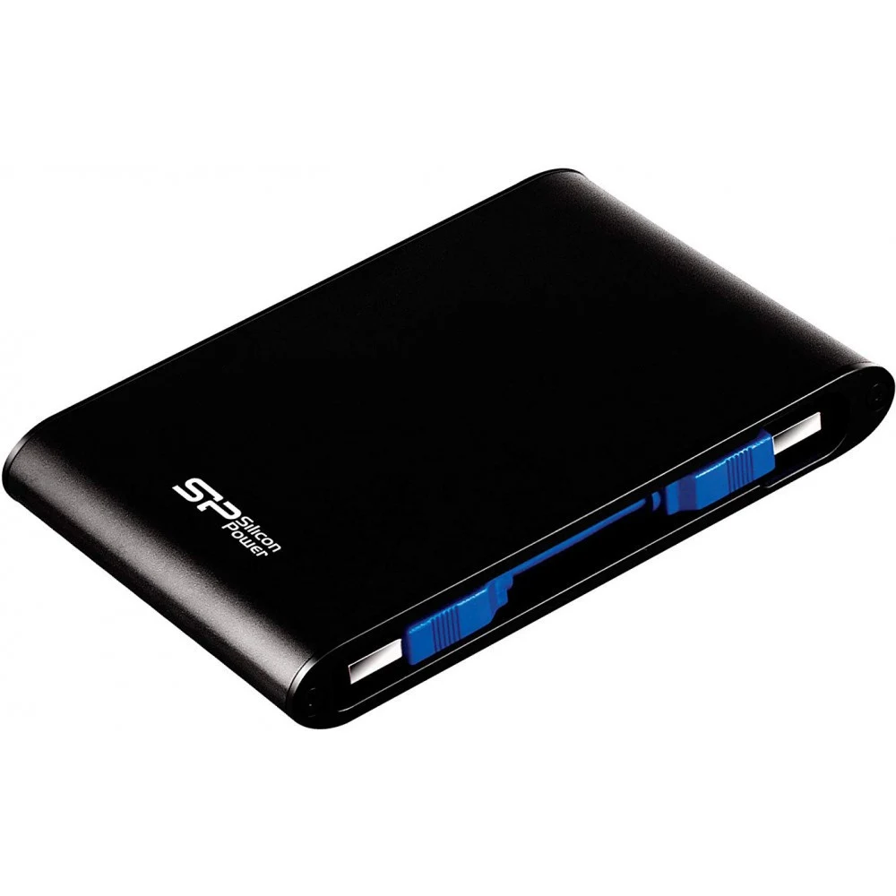 External HDD 2.5" 1.0Tb Silicon Power Armor A80 <SP010TBPHDA80S3K> черный (USB3.0, противоударный MIL-STD-810F, водонепроницаемый IPX7, защита от влаги и давления, держатель кабеля)
