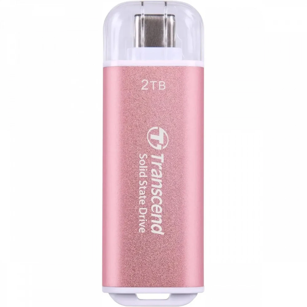 External SSD Transcend 2.0Tb ESD300 <TS2TESD300P> (USB3.2 gen 2, Type C, 1050/950Mbs, 3D NAND, 60x20x7.8mm, 9g) розовый