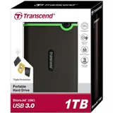 Внешний жесткий диск 1TB Transcend StoreJet 25M3S, 2.5", USB 3.0, резиновый противоударный, тонкий, Стальной Серый