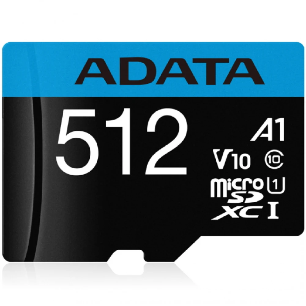 Карта памяти Micro SDXC 512GB Adata Premier, Class 10 UHS-I U1, V10, A1, microSD, SD адаптер