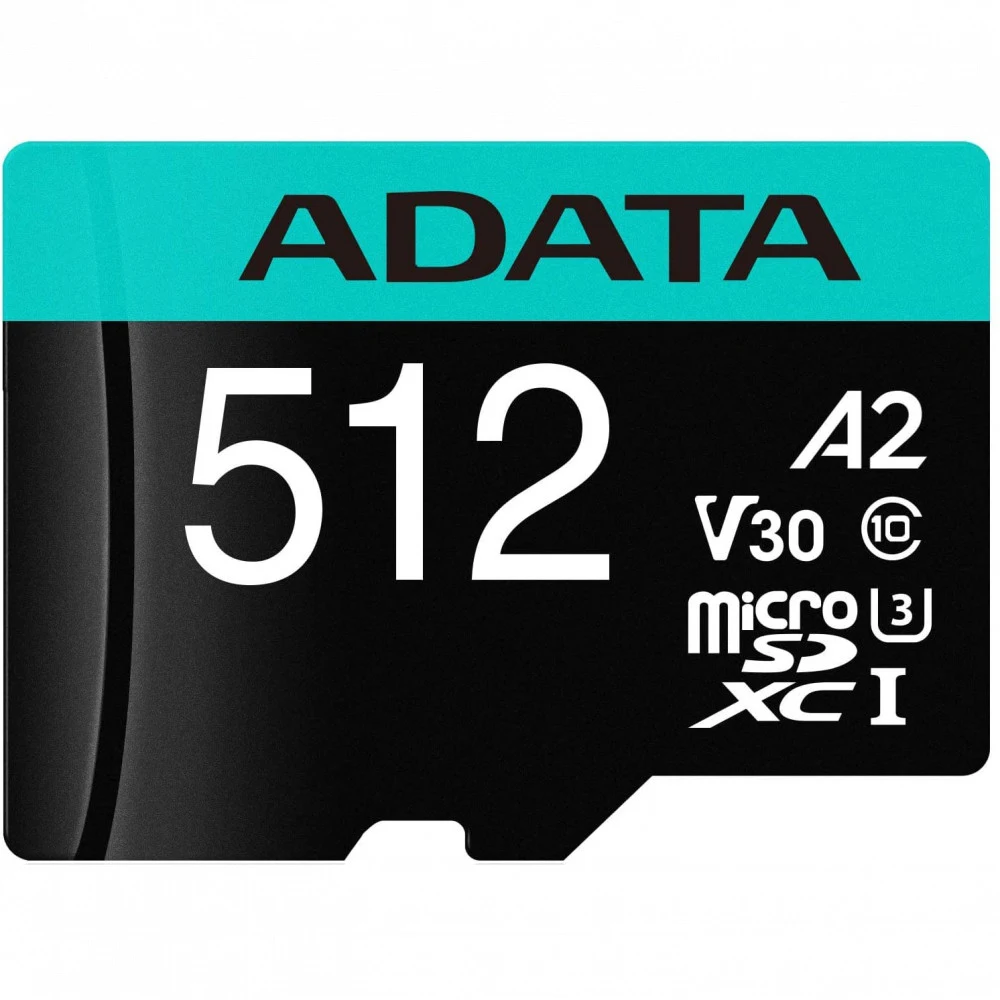Карта памяти ADATA AUSDX512GUI3V30SA2-RA1 AUSDX512GUI3V30SA2-RA1 UHS-I U3 Class 10/V30S/A2, Adapter, 100/80 MB/s, RTL (771359)