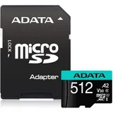 MemoryCard microSDXC 512GB, ADATA AUSDX512GUI3V30SA2-RA1, Class 10, + adapter SD