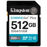 Карта памяти, Kingston, SDG4/512GB, SDXC 512GB, Canvas Go Plus, C10, UHS-I, U3, V30