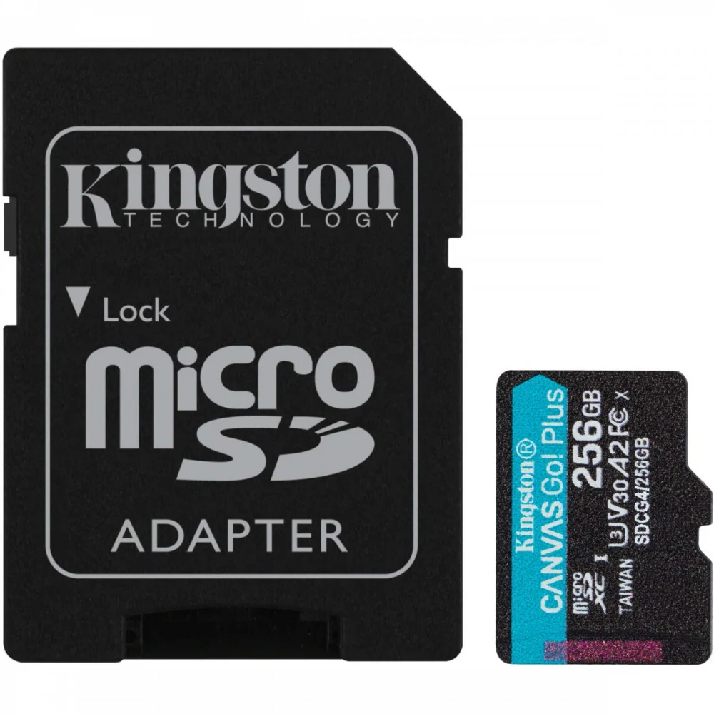 Карта памяти Kingston 256GB microSDXC Canvas Go Plus Gen4 200MB/s A2 U3 V30 Card + ADP/ Kingston 256GB microSDXC Canvas Go Plus Gen4 200MB/s A2 U3 V30 Card + ADP
