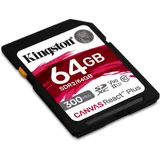 Карта памяти SD, Kingston Canvas React Plus, 64GB, SDR2/64GB, UHS-II, R300/W260 + USB Adapter