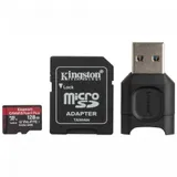 Карта памяти SD, Kingston Canvas React Plus, 128GB, SDR2/128GB, UHS-II, R300/W260 + USB Adapter