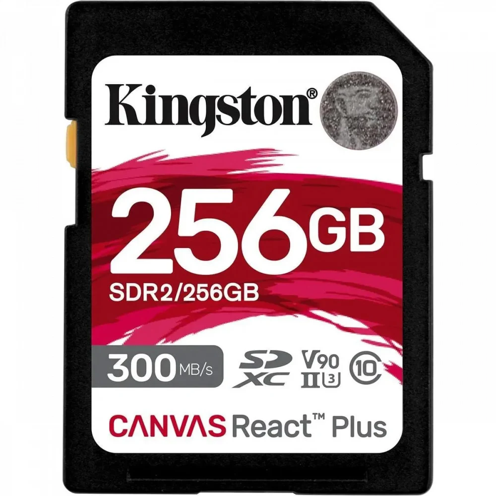 Карта памяти Kingston SDXC 256GB Canvas React Plus Memory Card SDR2/256GB UHS-II U3 Class 10/V90, w/o Adapter, 300/260Mb/s, RTL