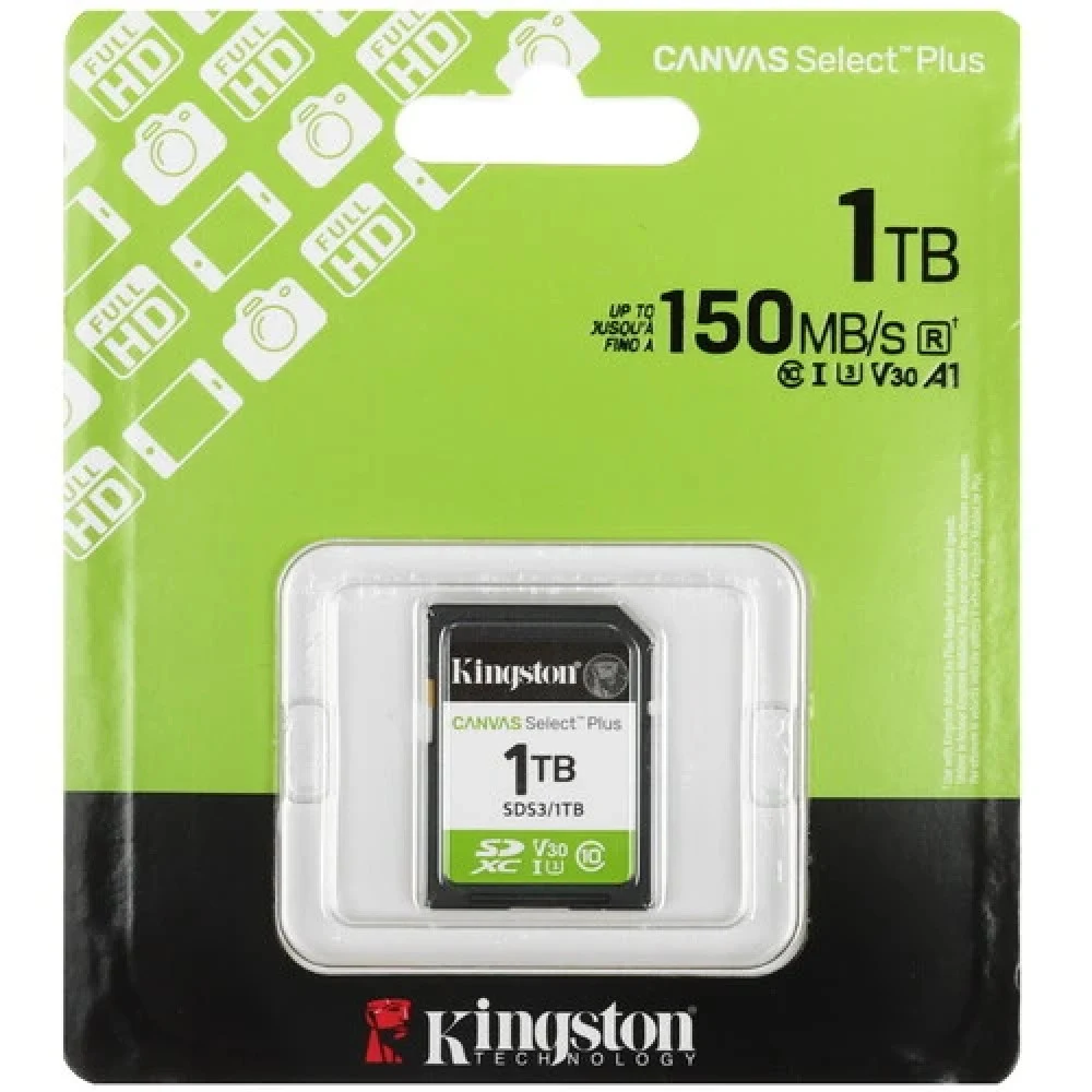 Карта памяти/ Kingston 1TB SDXC Canvas Select Plus Gen3 150MB/s C10 UHS-I U3 V30
