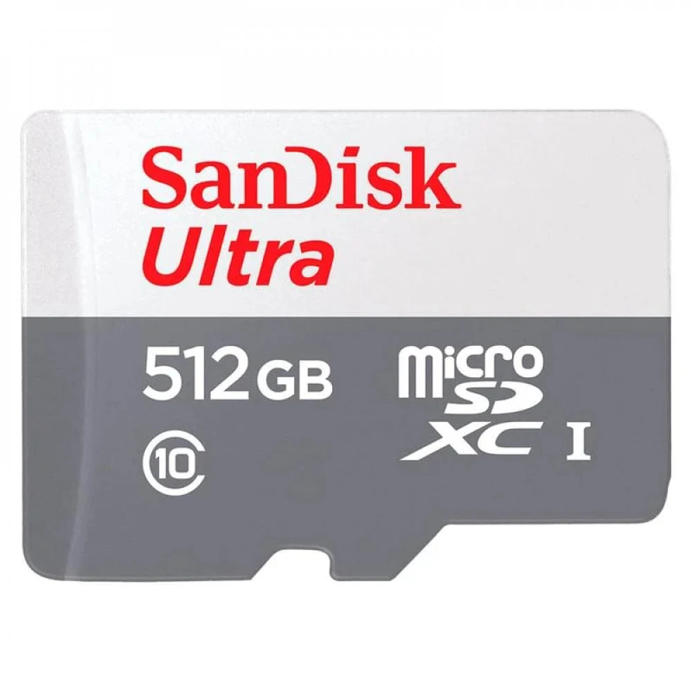 Флеш карта microSDHC 512GB SanDisk Ultra Class 10, UHS-I, R 100 МБ/с, <SDSQUNR-512G-GN3MN> без адапт