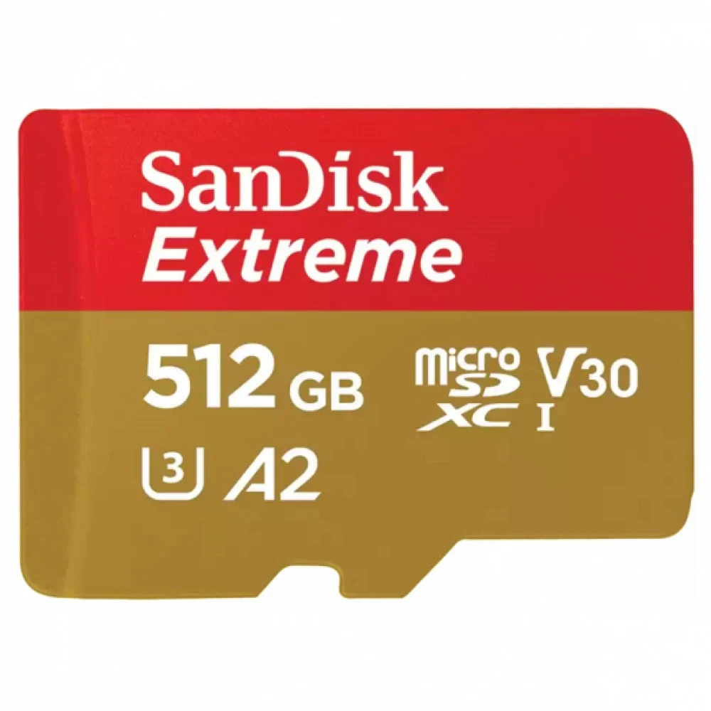 Карта памяти SanDisk Extreme microSD UHS I Card 512GB for 4K Video on Smartphones Action Cams & Drones 190MB/s Read, 130MB/s Write
