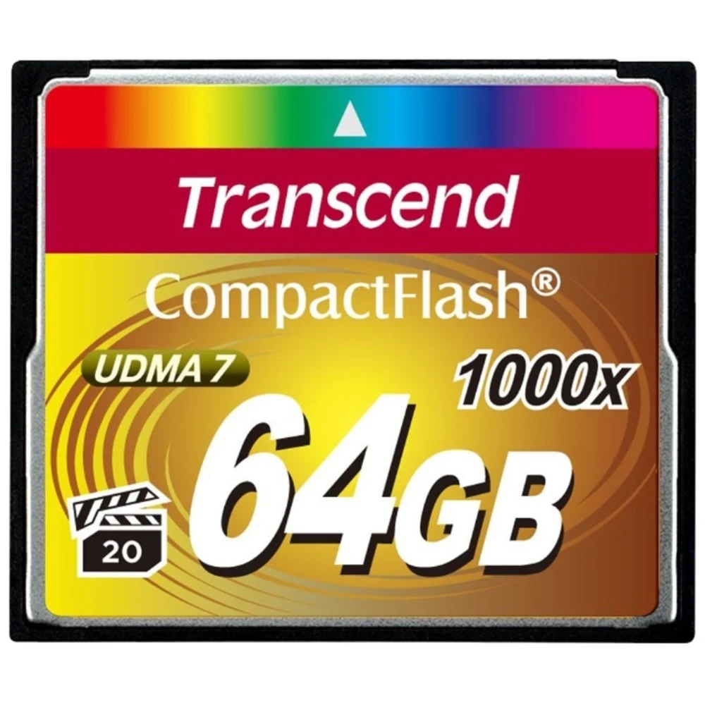 Карта памяти Compact Flash Transcend Ultimate 1000x 64GB Технические особенности: Отлично подходит для записи в высоком разрешении Full-HD, 3D и даже 4K UHDTV (2160p) Ультравысокая скорость 1066X бл