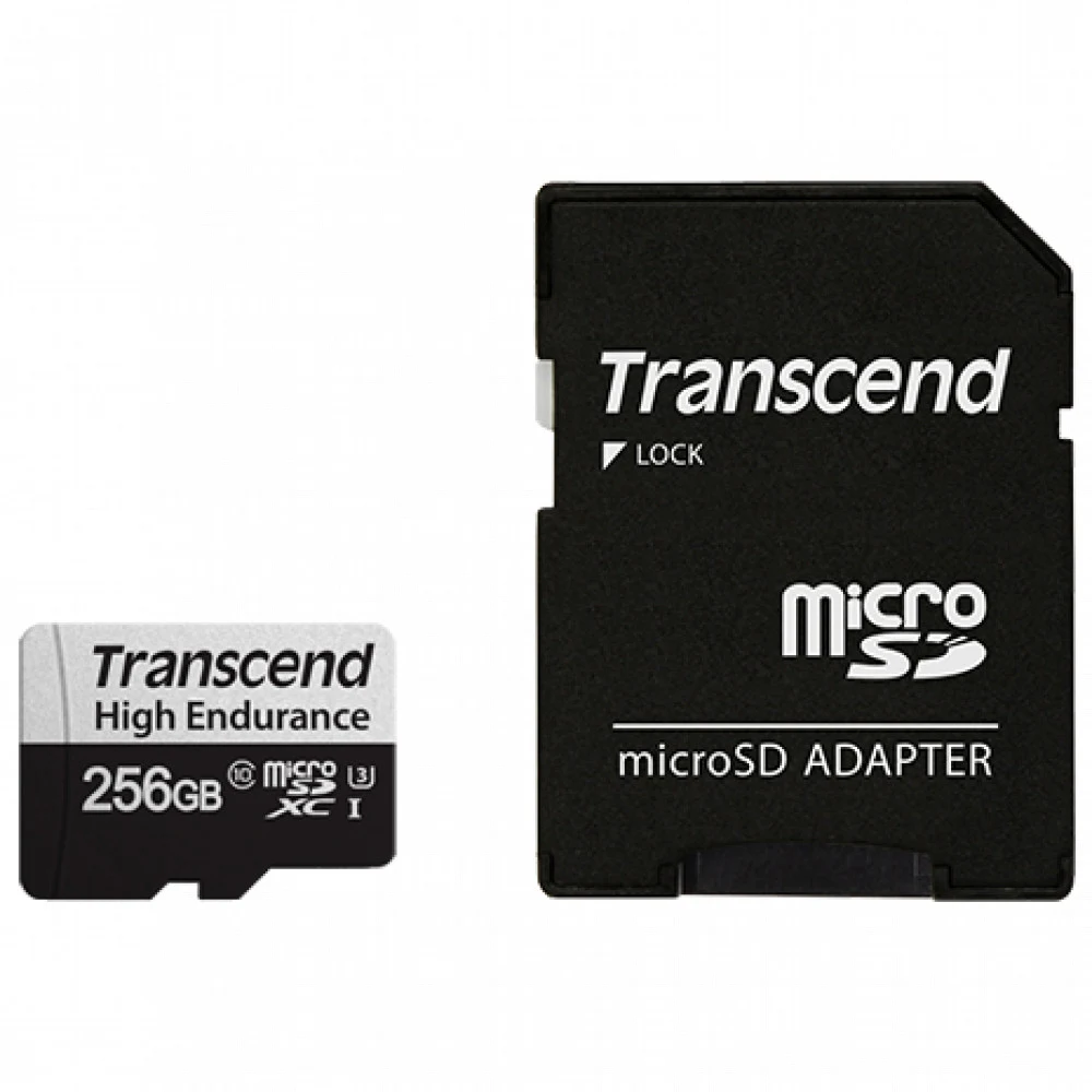 Карта памяти/ Transcend 256GB microSDXC Class 10 UHS-I U3 V30 A2 R100, W85MB/s with SD adapter