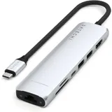 SATECHI 7-in-1 USB-C Slim Multiport Adapter with Ethernet (Silver)