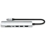 SATECHI 7-in-1 USB-C Slim Multiport Adapter with Ethernet (Silver)