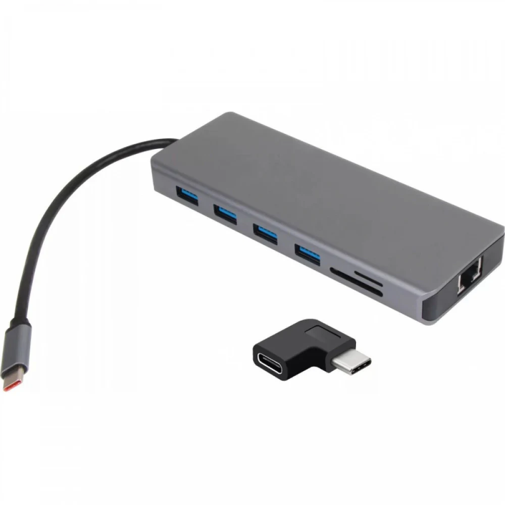 Адаптер/ Адаптер TypeC -->(2HDMI+DP)4K*60Hz+3USB3.0+TC+USB2.0+RJ45+SD+TF+PD+audio+TCадаптер, VCOM <4706>
