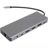 Адаптер TypeC -->(2HDMI+DP)4K*60Hz+3USB3.0+TC+USB2.0+RJ45+SD+TF+PD+audio+TCадаптер, VCOM <4706>